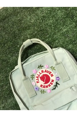 Fjallraven Kanken Mini - Mint Green / Sakura and Leaf 